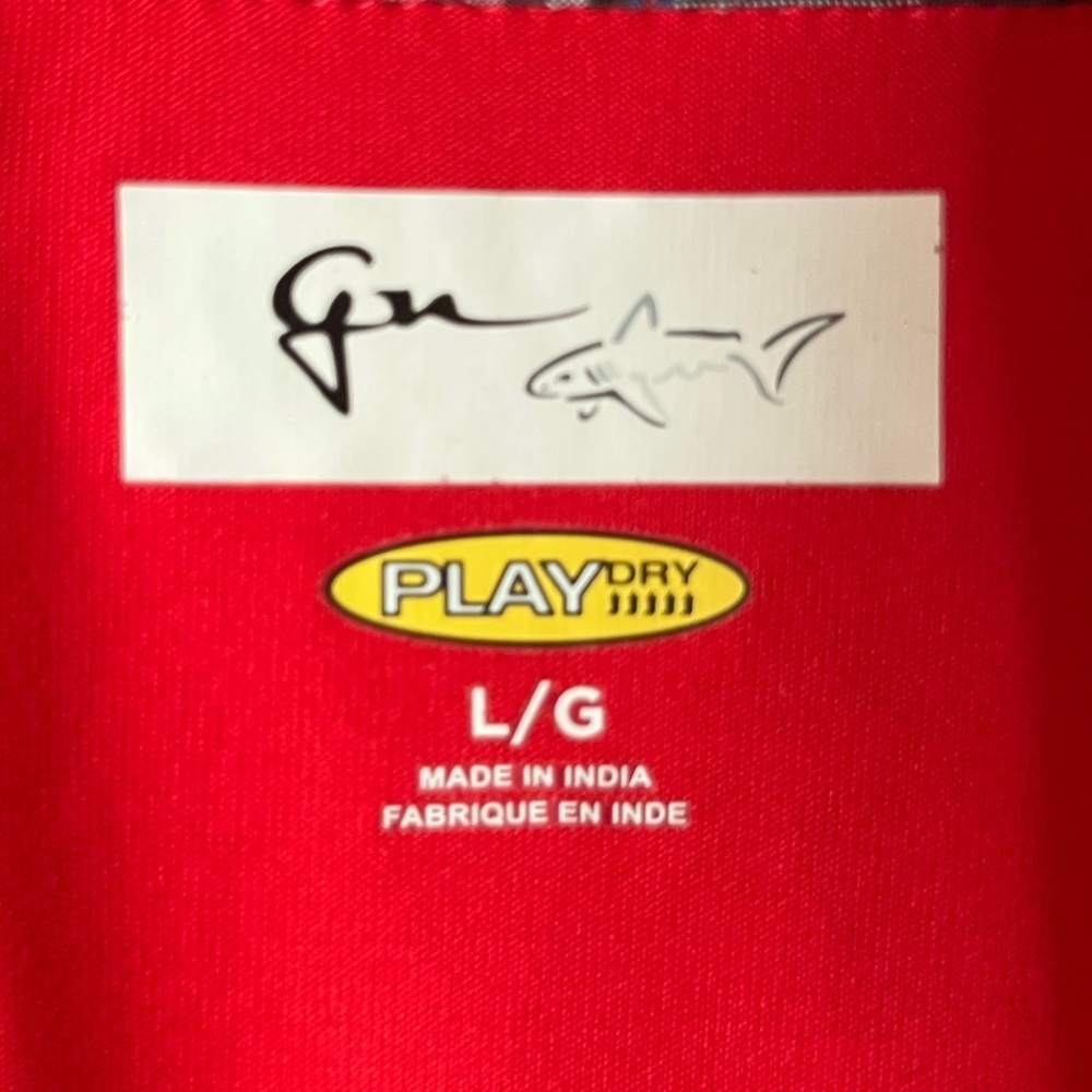 Greg Norman Shark Golf Short Sleeve PLAY Dry Red Polo β Size L π΄β³ - Picture 4 of 8